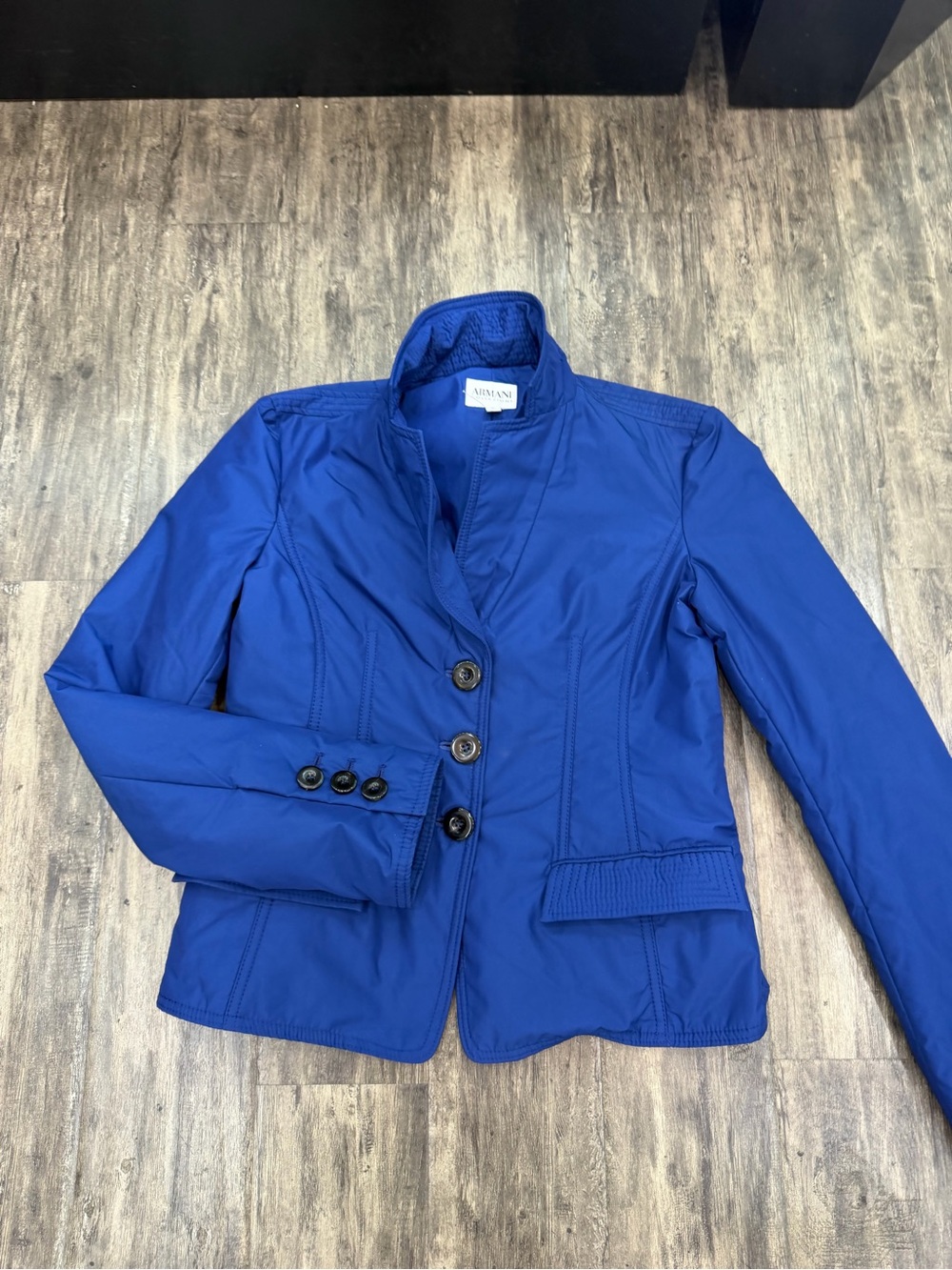 Armani Collezioni Cobalt Blue Tailored Button Blazer